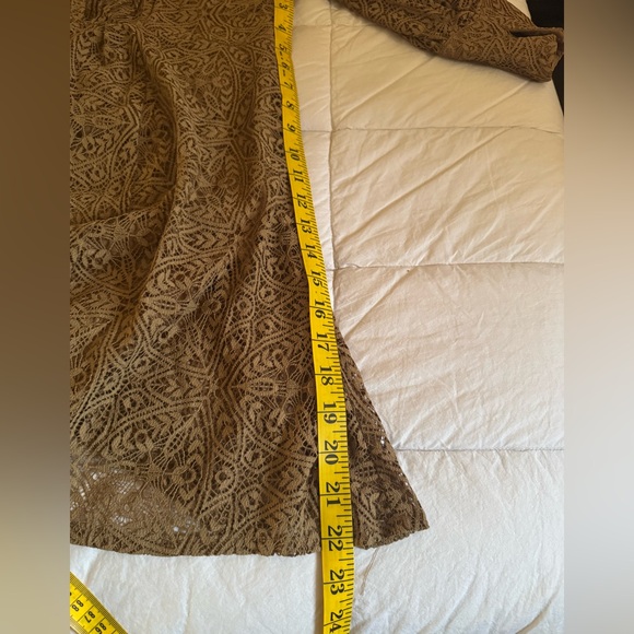 Free People Long Sleeve Dress in Gold and Brown - Picture 9 of 10